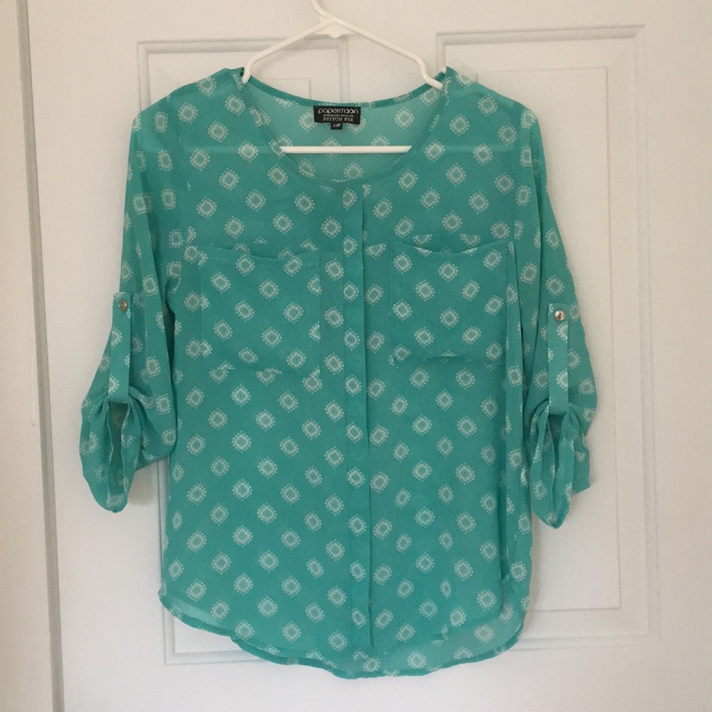 Stitchfix tab-sleeve blouse